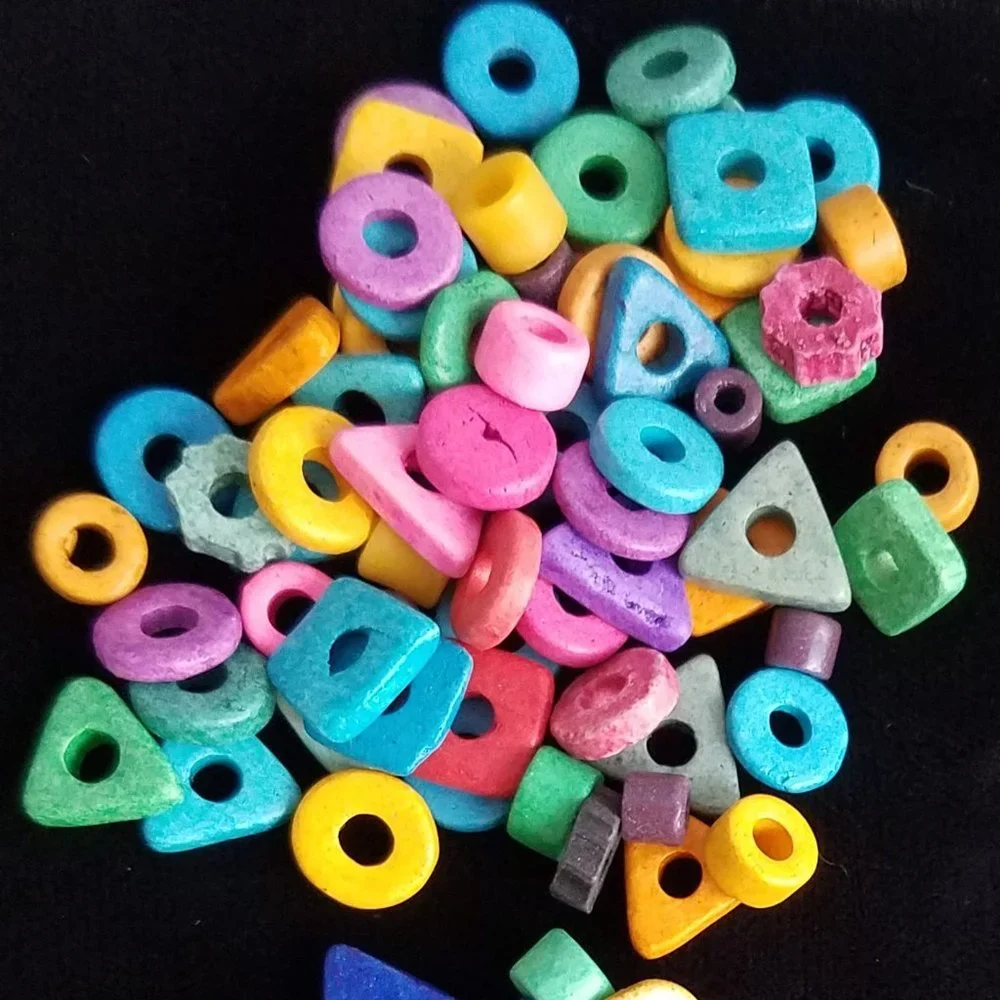 240 Greek Ceramic BEADS Mixed Colors & Shapes NEW bundle set lot over 45g